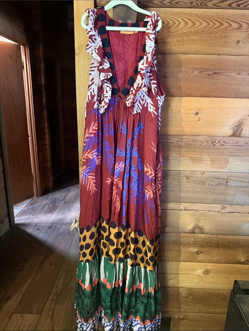 Oliphant Multicolor Boho Maxi Dress - Red, Blue, Green, Yellow, Black